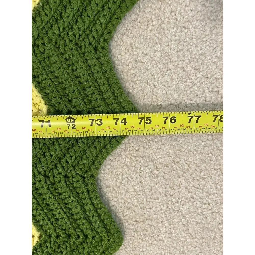 Vintage Afghan Throw Blanket Chevron Cottage Grandma Green Bay Packers Avocado